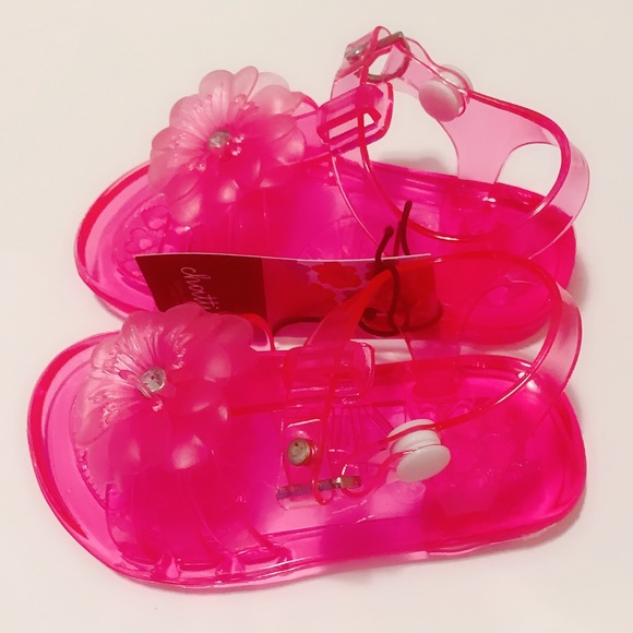 Fuchsia jelly sandals with flower 🌸💖 - Picture 2 of 5